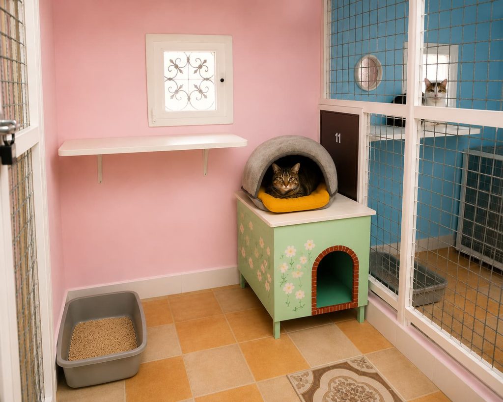 Boxes sécurisés pour chats en pension